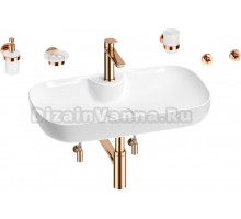 Комплект Wellsee Croquis 2.0 201005909 белый глянцевый, розовое золото, 9 в 1