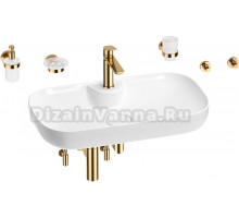 Комплект Wellsee Croquis 2.0 201005918 белый глянцевый, золото, 9 в 1