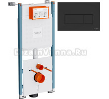 Система инсталляции для унитазов VitrA V-Fix Core 732-5800-01PV с кнопкой Root Square 740-2311 черной матовой