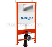 Комплект BelBagno BB026/BB041CR с кнопкой смыва хром глянцевый