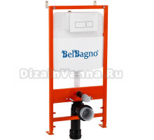 Комплект BelBagno BB026/BB042BL с кнопкой смыва белой глянцевой