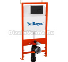 Комплект BelBagno BB026/BB044NERO с кнопкой смыва черная матовая