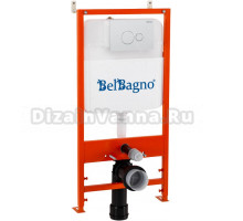 Комплект BelBagno BB026/BB082BL с кнопкой смыва белой глянцевой