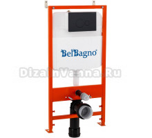 Комплект BelBagno BB026/BB084NERO с кнопкой смыва черная матовая
