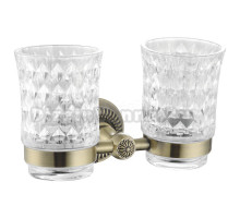 Стакан для ванной Rose RG14Q RG1422Q настенный, бронза, стеклянный, двойной