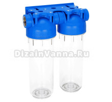 Корпус для магистрального фильтра Аквабрайт АБФ-2 1/2 двойной, для холодной воды