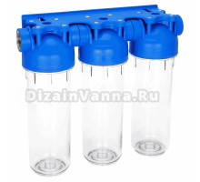 Корпус для магистрального фильтра Аквабрайт АБФ-3 1 тройной, для холодной воды