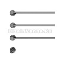 Полотенцесушитель электрический Wonzon & Woghand Hamburg WW-AL313-GM 50x45 см, скрытое подключение слева, графит, лесенка