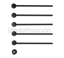 Полотенцесушитель электрический Wonzon & Woghand Hamburg WW-AL315-MB 65x45 см, скрытое подключение слева, матовый черный, лесенка