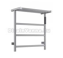 Полотенцесушитель электрический Wonzon & Woghand Bonn WW-AL402-BR 50x45 см, подключение справа, брашированный никель, лесенка, с полкой