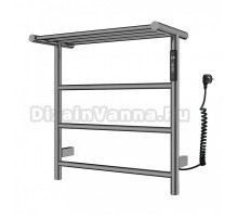 Полотенцесушитель электрический Wonzon & Woghand Bonn WW-AL402-GM 50x45 см, подключение справа, графит, лесенка, с полкой