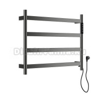 Полотенцесушитель электрический Wonzon & Woghand Essen WW-A404-GM 45x55 см, подключение справа, темный графит, лесенка