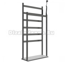 Полотенцесушитель электрический Wonzon & Woghand Essen WW-A407-GM 95x45 см, подключение справа, темный графит, лесенка, напольный