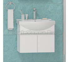 Тумба с раковиной Misty Монро 65 подвесная, белая