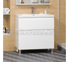 Тумба с раковиной Misty Лаки 80 напольная, белая