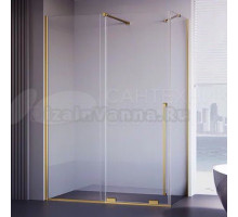 Душевой уголок Veconi Premium Trento PTC-SP-50G 120х100 см, профиль брашированное золото, стекло прозрачное