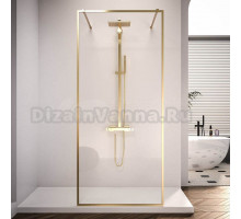 Душевая перегородка Veconi Korato KR90G-120-01-C4 120 см, профиль брашированное золото, стекло прозрачное