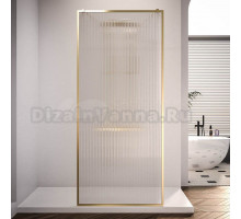 Душевая перегородка Veconi Korato KR90GF-110-08-C4 110 см, профиль брашированное золото, стекло рифленое осветленное