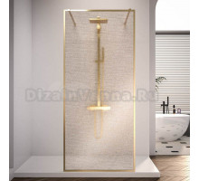 Душевая перегородка Veconi Korato KR90GL-110-10-C4 110 см, профиль брашированное золото, стекло ламинированное золото