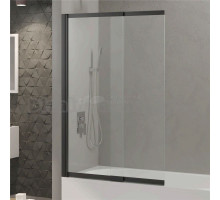 Шторка на ванну Berges River S Slider 065015, 98 см, профиль черный матовый, стекло прозрачное