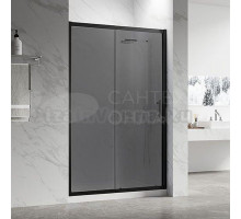 Душевая дверь в нишу Veconi Vianno VN-55BT 130 см, профиль матовый черный, стекло тонированное