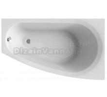 Акриловая ванна ALBA SPA Baline без опоры 150x90 см, угловая, правая, пристенная, белая, асимметричная