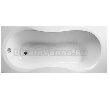 Акриловая ванна ALBA SPA Miami без опоры 150x70 см, пристенная, белая