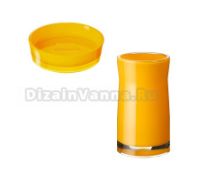 Набор Стакан Ridder Disco 2103104, желтый + Мыльница 2103304, желтая