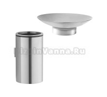 Набор Стакан Boheme Uno 10974-NB, nikel brush + Мыльница 10981-NB, nikel brush