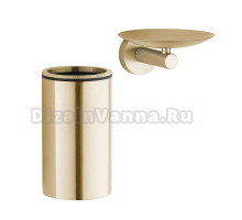 Набор Стакан Boheme Uno 10982-MG золото + Мыльница 10973-MG настенная, золотая