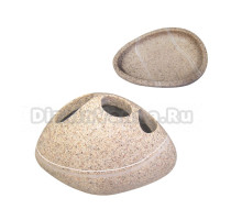 Набор Стакан Ridder Little Rock 22190209 для зубных щеток, бежевый + Мыльница 22190309 бежевая