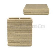 Набор Стакан Ridder Brick 22150211, для зубных щеток, бежевый + Мыльница 22150311, бежевая