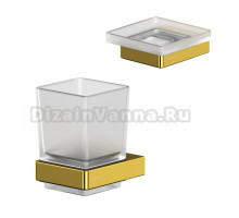 Набор Стакан WHITECROSS Cubo CU2430GL золото + Мыльница CU2420GL золото