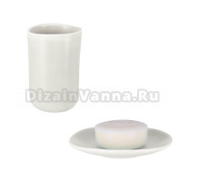 Набор Стакан Spirella Sina 1020049 + Мыльница 1020051 белая