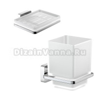 Набор Стакан AQUATEK Либра AQ4304CR хром + Мыльница AQ4303CR хром