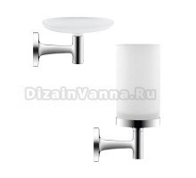 Набор Стакан Duravit Starck T 0099311000 хром + Мыльница 0099331000 хром