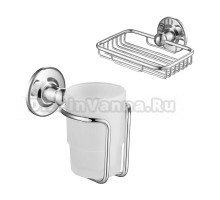 Набор Стакан Timo Nelson + Мыльница 150023/00 настенная, хром