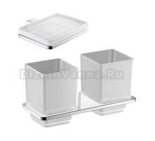 Набор Стакан Timo Torne 43034/00, двойной, хром + Мыльница 43022/00 настенная, стеклянная, хром