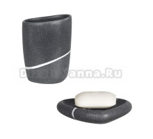 Набор Стакан Spirella Etna Stone 1013642 серый + Мыльница 1013640 серая