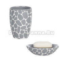 Набор Стакан Spirella Darwin Pebble 1014660 серый + Мыльница Pebble 1014663 серая