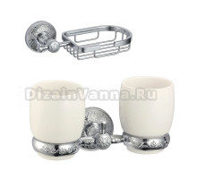 Набор Стакан Savol 58 a S-005868A хром, двойной + Мыльница а S-005832A хром