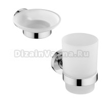 Набор Стакан Ideal Standard IOM A9120AA настенный, хром, стеклянный + Мыльница A9122AA настенная, стеклянная, хром