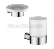 Набор Стакан AQUATEK Лира AQ4404CR хром + Мыльница AQ4403CR хром