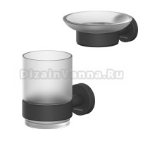 Набор Стакан WHITECROSS Ergo ER2230BL черный матовый + Мыльница ER2220BL черный матовый
