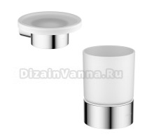 Набор Стакан AQUATEK Лира AQ4428CR хром + Мыльница AQ4403CR хром