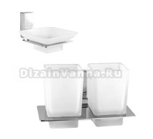 Набор Стакан D-lin D212330 двойной, хром + Мыльница D220330 хром