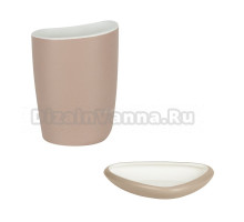 Набор Стакан Spirella Etna 1010552 бежевый + Мыльница 1010550 бежевая