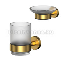 Набор Стакан WHITECROSS Ergo ER2230GLB брашированное золото + Мыльница ER2220GLB брашированное золото
