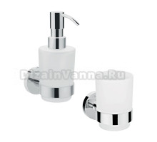Набор Стакан Hansgrohe Logis Universal 41718000 настенный, хром, стеклянный + Дозатор 41714000 настенный, хром