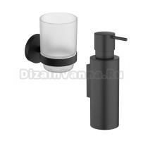 Набор Стакан Timo Saona 13031/03 черный + Дозатор 13339/03 черный